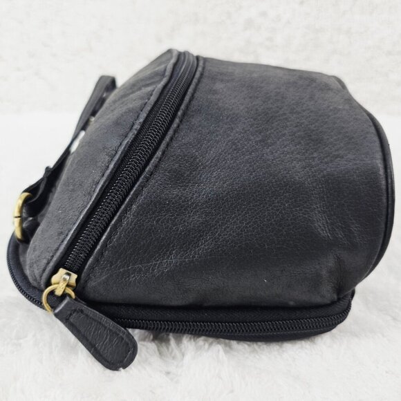 GREAT AMERICAN LEATHERWORKS Black Nubuck Leather Crossbody Organizer Bag - Picture 4 of 14